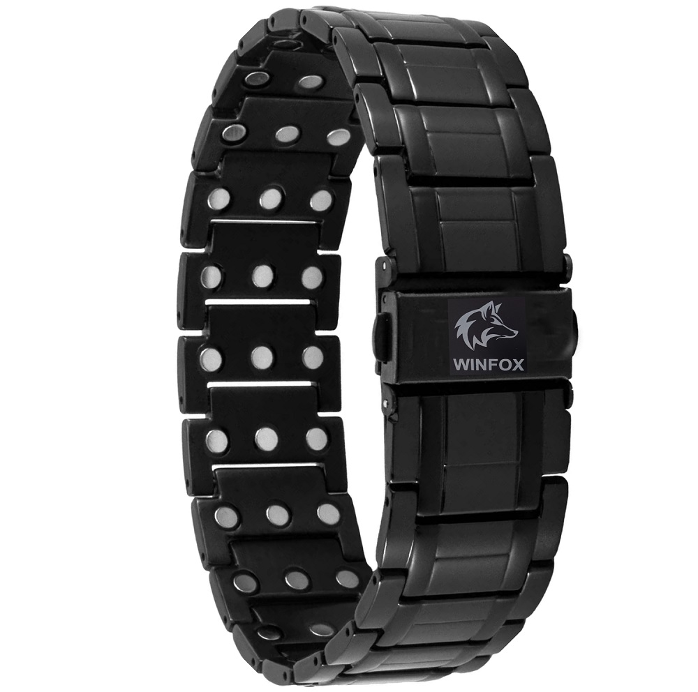 Bracelet Magnetique pour Homme, noir, Titane, Le Plus Puissant du marché, Bijou Aimanté Inoxydable, Ultra Résistant, Aimant en Néodyme de Terre Rare, Réglage avec Un Outil de Dimensionnement – Image 6