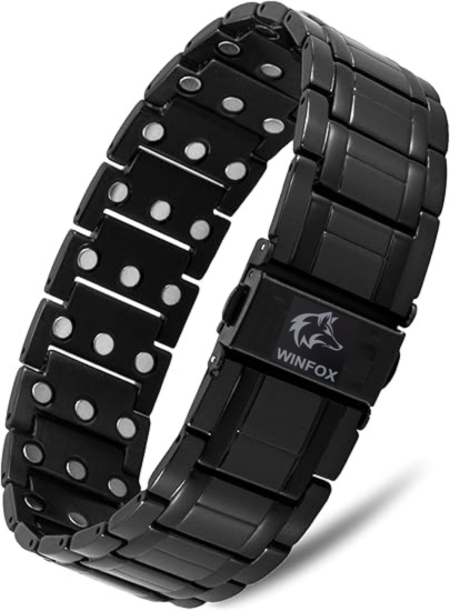 Bracelet Magnetique pour Homme, noir, Titane, Le Plus Puissant du marché, Bijou Aimanté Inoxydable, Ultra Résistant, Aimant en Néodyme de Terre Rare, Réglage avec Un Outil de Dimensionnement – Image 5